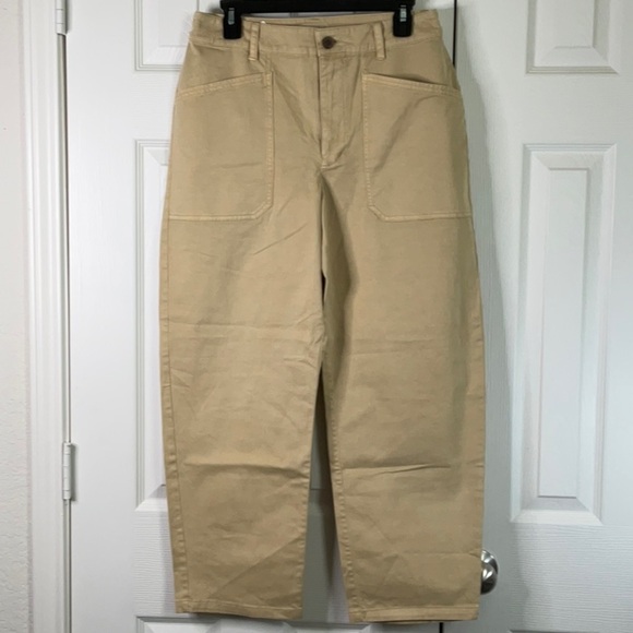 Women's High-Rise Barrel Leg Tan Pants Size 8 - Picture 4 of 11